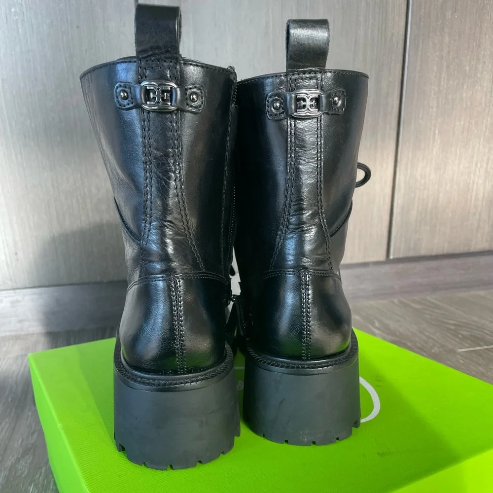 Sam Edelman Black Leather Women's Platform Boots - Picture 6 of 8